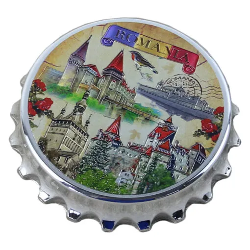 Magnet de frigider metalic cu desfacator 7 CM