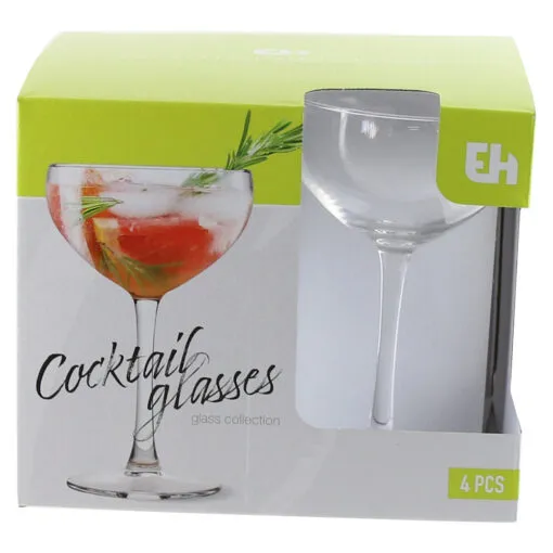 Set 4 pahare Cocktail din sticla 240 ml