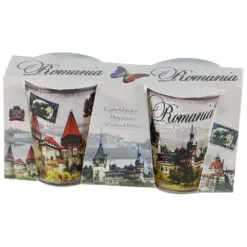 Set 2 pahare din sticla "Romania"