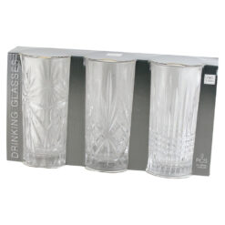 Set 3 pahare din sticla 380 ml
