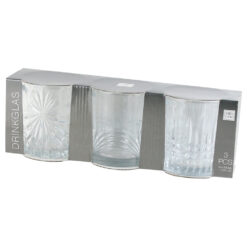 Set 3 pahare din sticla 230 ml