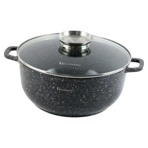 Cratita marmorata cu capac 6.5 L