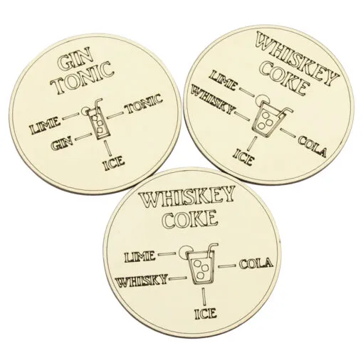 Set 3 suporturi pahare din lemn 9 CM Bauturi