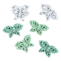 Set 12 decor lemn Bufnita/Fluture 4 CM
