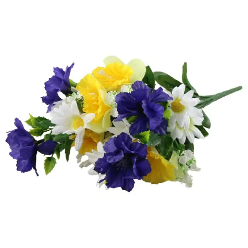 Buchet artificial cu margarete si narcise 42 CM