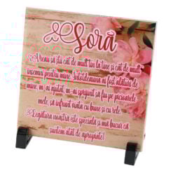 Placa decorativa "Sora...Vreau sa stii..." 15x15 CM