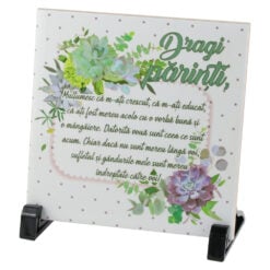 Placa decorativa "Dragi Parinti..." 15x15 CM