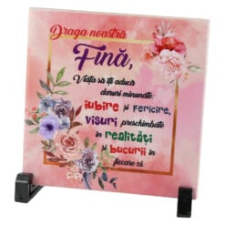 Placa decorativa "Draga noastra Fina" 15x15 CM