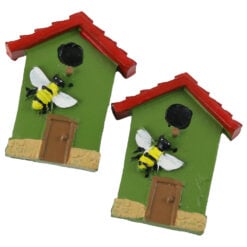 Set 2 decor Casuta cu albina din rasina 5 CM
