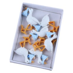 Set 6 decor Barza cu bebe din rasina 4.2 CM