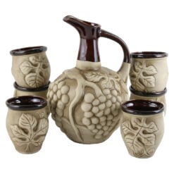 Set pentru vin din ceramica cu 6 cani
