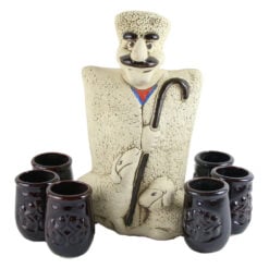 Set pentru vin din ceramica cu 6 cani