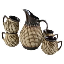 Set pentru vin din ceramica cu 4 cani