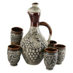 Set pentru vin din ceramica cu 6 cani