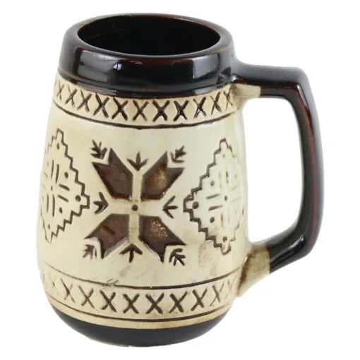 Cana din ceramica cu motiv traditionale - Se vinde 6 buc/pach.