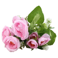 Buchet artificial cu trandafiri si verdeata 30 CM