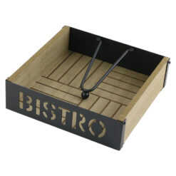 Suport servetele din lemn si metal Bistro 18x18x5 CM