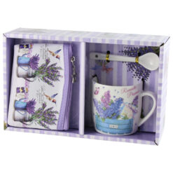 Cana cu lingurita si portfard "Lavender"