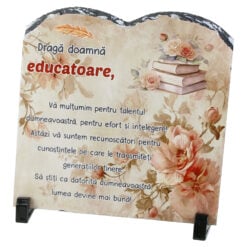 Placa ardezie "Draga doamna educatoare?" 20x20 CM