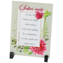 Placa decorativa "Sotiei mele" 15x20 CM