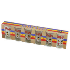 Set 6 pahare din sticla "Romania"