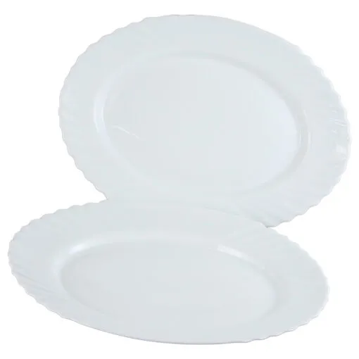 Set 2 platouri ovale din sticla opal 30x22 CM