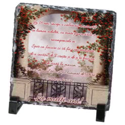 Placa ardezie "La 18 ani...La multi ani!" 14x14 CM