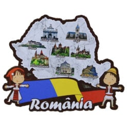 Magnet frigider din lemn "Romania" 10x8 CM