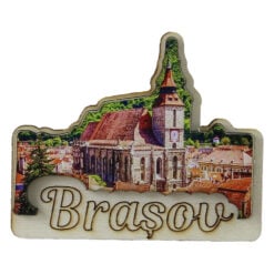 Magnet frigider din lemn "Brasov" 8x6.5 CM