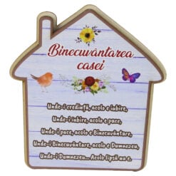 Magnet frigider din lemn "Binecuvantarea Casei" 10.5x11 CM