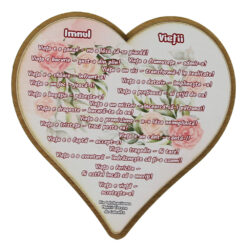 Magnet frigider din lemn Inima "Imnul Vietii" 12x12 CM