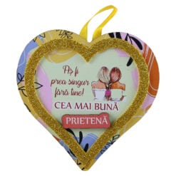 Magnet frigider din lemn Inima "Cea mai buna Prietena..." 11 CM