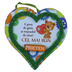 Magnet frigider din lemn Inima "Cel mai bun Prieten..." 11 CM