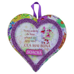 Magnet frigider din lemn Inima "Cea mai buna Soacra..." 11 CM