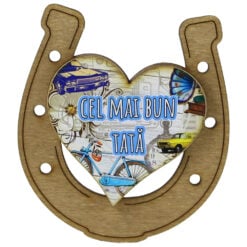 Magnet frigider din lemn "Cel mai bun Tata" 7x8 CM