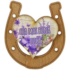 Magnet frigider din lemn "Cea mai buna Fiica" 7x8 CM