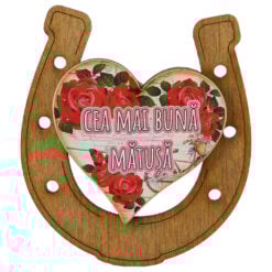 Magnet frigider din lemn "Cea mai buna Matusa" 7x8 CM