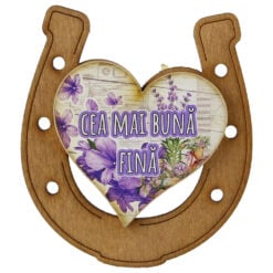 Magnet frigider din lemn "Cea mai buna Fina" 7x8 CM