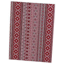 Fata de masa cu motive traditionale 140 x 220 cm din bumbac rosu-alb-negru