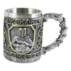 Cana din metal si rasina Cavaler 9x11 CM