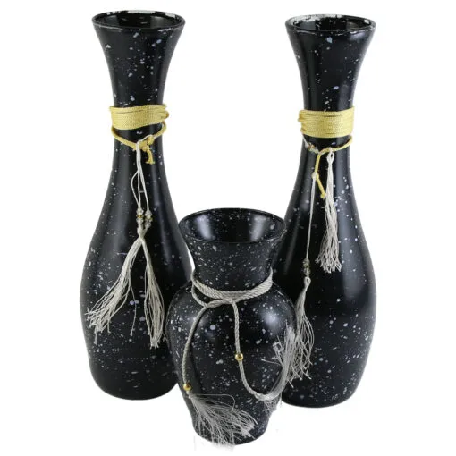 Set 3 vaze din sticla Gold Glass