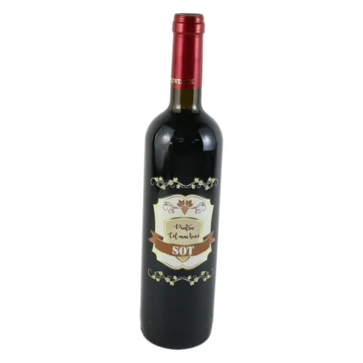 Vin rosu 750 ml "Pentru cel mai bun Sot"