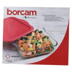 Vas termorezistent cu capac din plastic Borcam 1.95 L