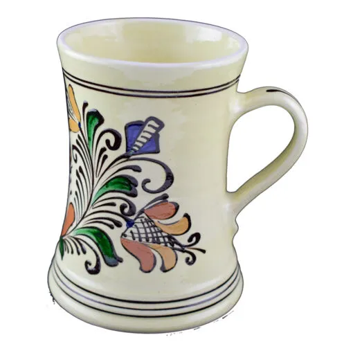Cana ceramica de Corund pentru bere pictat cu motive traditionale - Mare