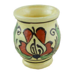 Cani mici din ceramica de Corund pictat cu motive populare