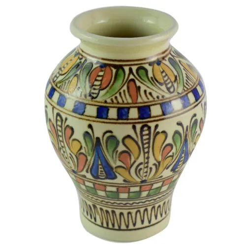 Vaza din ceramica de Corund pictat cu motive traditionale - Mica