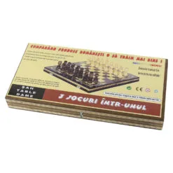 Set Sah din lemn 3 in 1 (Sah