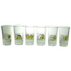 Set 6 pahare pentru shot-uri - Limba maghiara - Design Emoji