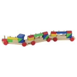 Trenulet demontabil din lemn cu 2 vagoane 60 CM