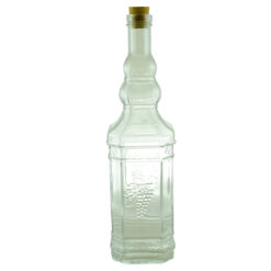 Sticla pentru vin cu dop de pluta - Design ciorchine de struguri (2l)